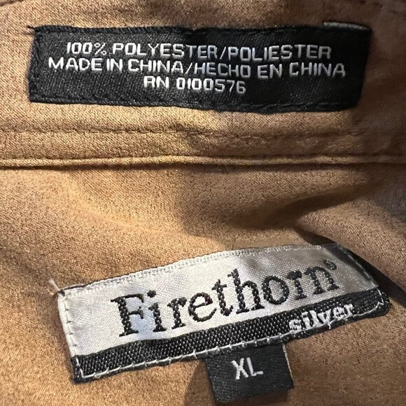 Firethorn Silver-NWT-Men's Long Sleeve X Large Tobacc/Came/Tan Micro Fiber Suede - Picture 12 of 16